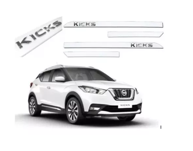 Jogo de Frisos Laterais Nissan Kicks - Branco Diamante