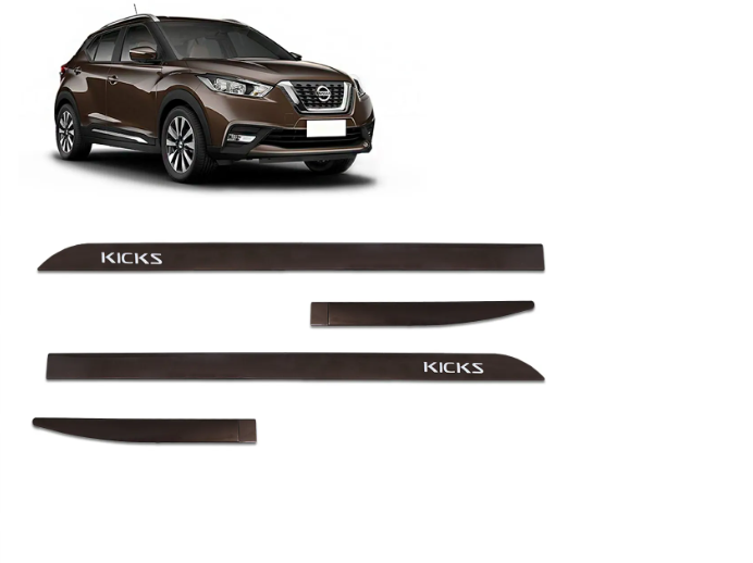 Jogo de Frisos Laterais Nissan Kicks Cinza Rust