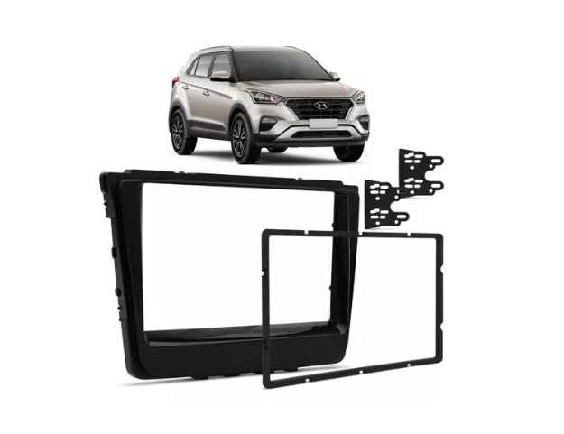 Moldura De Painel Hyundai Creta 17 18 2 Din Black Piano