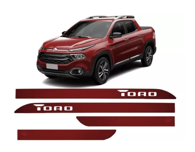 Jogo De Frisos Laterais -fiat Toro-vermelho Tribal- Original